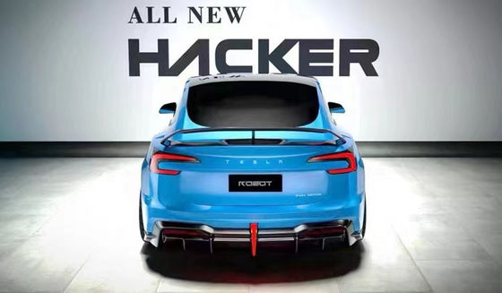 2024 Perbaikan Tesla Body Kit Serat Karbon Model 3 Spoiler Robot Gaya Depan Dan Belakang Bumper