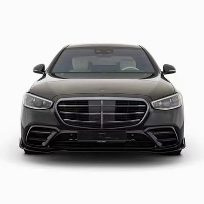 Untuk Mercedes S-Class W223 S400 S450 Carbon Fiber Body Kit W223 Maybach Upgraded BUS Style Front Shovel Diffuser Spoiler