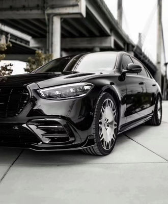 Untuk Mercedes S-Class W223 S400 S450 Carbon Fiber Body Kit W223 Maybach Upgraded BUS Style Front Shovel Diffuser Spoiler