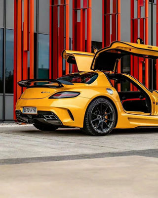 Untuk Mercedes SLS R197 Carbon Fiber Body Kit SLS Upgrades Black Series Style Depan dan Belakang Bumper Spoiler Hood
