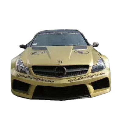 Untuk Mercedes SL R230 Widebody Kit SL R230 Upgraded Misha Style Bagian depan dan belakang Bumper Spoiler Widebody Kit