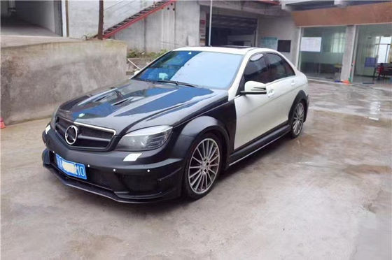 Untuk Mercedes W204 C63 Body Kit W204 Upgraded Black Series Style Bagian depan dan belakang Bumper Hood Widebody Kit