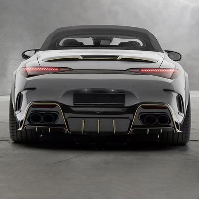 untuk Mercedes SL63 Carbon Fiber Body Kit SL63 Upgraded MSY style carbon fiber front lip diffuser Spoiler widebody kit