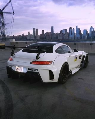 Untuk Mercedes AMG GT Carbon Fiber Widebody Kit AMG GT Upgraded CBE Style Front Lip Diffuser Spoiler Widebody Kit