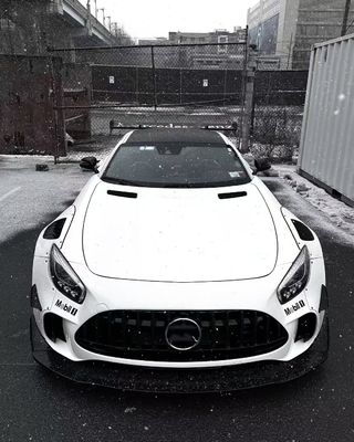 Untuk Mercedes AMG GT Carbon Fiber Widebody Kit AMG GT Upgraded CBE Style Front Lip Diffuser Spoiler Widebody Kit